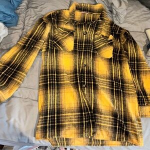 Plaid Yellow and Black Women's Hoodie